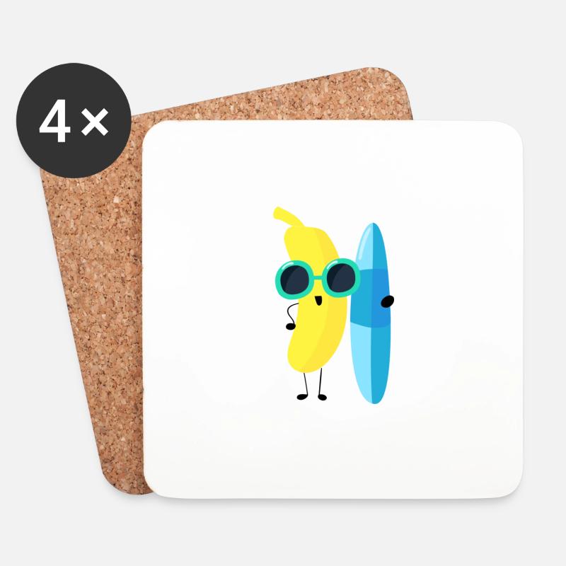 Banana - Untersetzer (4er-Set) - Weiß