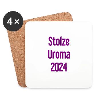 Fière arrière-grand-mère 2024 - Dessous de verre (lot de 4) - blanc - Devant