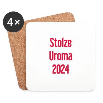 Fière arrière-grand-mère 2024 - Dessous de verre (lot de 4) - blanc - Devant