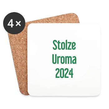 Fière arrière-grand-mère 2024 - Dessous de verre (lot de 4) - blanc - Devant