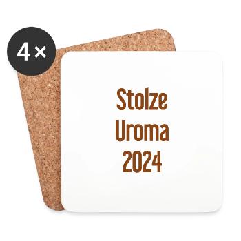 Fière arrière-grand-mère 2024 - Dessous de verre (lot de 4) - blanc - Devant