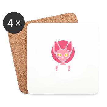 Ich kann erklären Sphynx Elternteil Geschenk - Untersetzer (4er-Set) - Weiß - Vorne