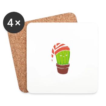 Sleeping Cactus Hyperomnia Gift - Coasters (set of 4) - white - Front