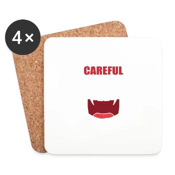 Careful, at I bite dentist poison - Coasters (set of 4) - white - Front