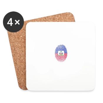 Haitian Pride Fingerprint - My Story beg - Coasters (set of 4) - white - Front