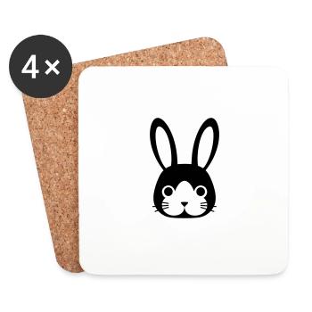 rabbit - Coasters (set of 4) - white - Front
