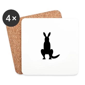 kangaroo - Coasters (set of 4) - white - Front
