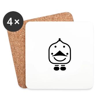 Petit robot - Dessous de verre (lot de 4) - blanc - Devant