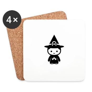 Kleine Hexe - Untersetzer (4er-Set) - Weiß - Vorne