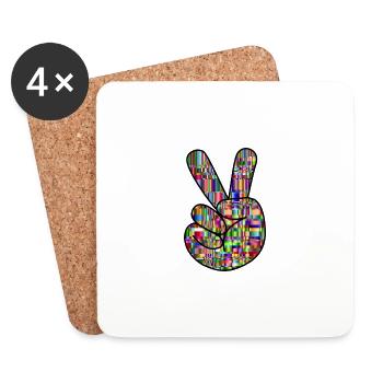 Colorful Peace Symbol - Gift idea - Coasters (set of 4) - white - Front