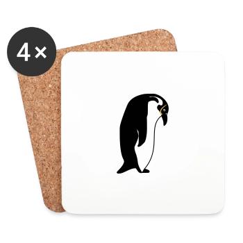 manchot - Dessous de verre (lot de 4) - blanc - Devant