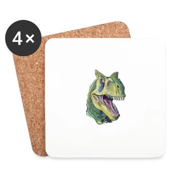 Carnotaurus - Untersetzer (4er-Set) - Weiß - Vorne