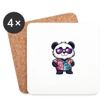 Panda Comic Vacances - Dessous de verre (lot de 4) - blanc - Devant