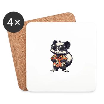 Skunk Comic Holiday - Dessous de verre (lot de 4) - blanc - Devant