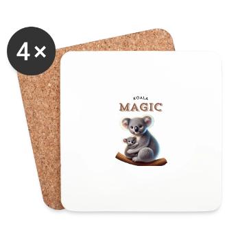 La magie des koalas - Dessous de verre (lot de 4) - blanc - Devant