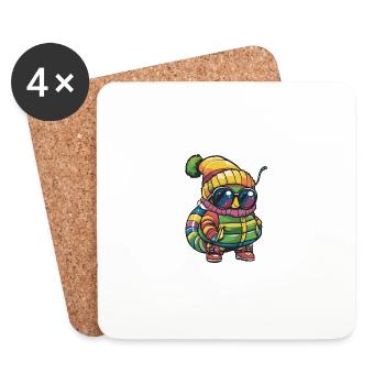 Worm Winter Comic - Coasters (set of 4) - white - Front
