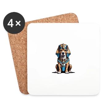 Dog Pharao Hund Ägypten Pyramide Geschenk - Untersetzer (4er-Set) - Weiß - Vorne