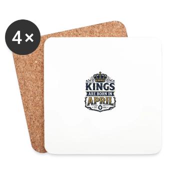 Kings are born in april - Untersetzer (4er-Set) - Weiß - Vorne