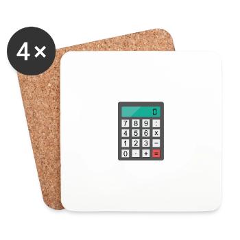 calculatrice - Dessous de verre (lot de 4) - blanc - Devant