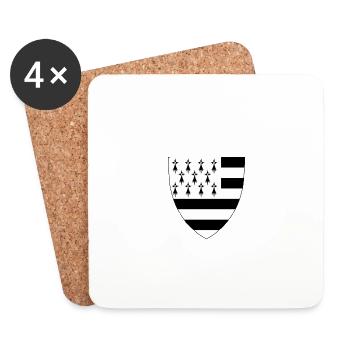 blason bretagne (BZH) - Dessous de verre (lot de 4) - blanc - Devant