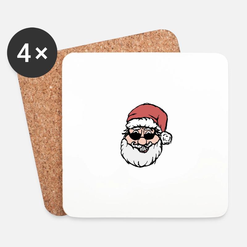 Santa - Untersetzer (4er-Set) - Weiß