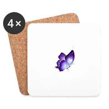 Schmetterling - Untersetzer (4er-Set) - Weiß - Vorne