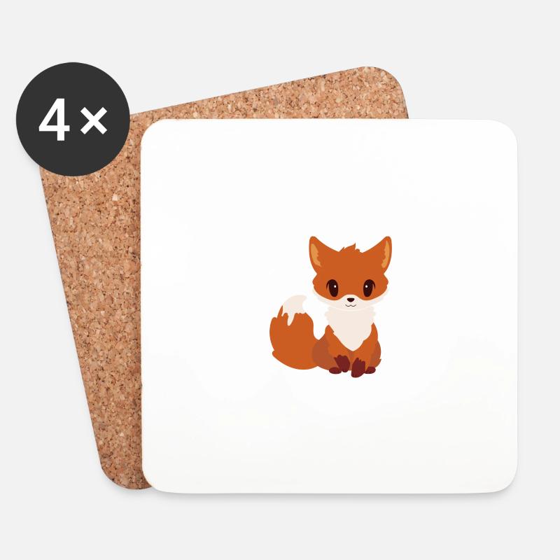 Süßer Fuchs - Untersetzer (4er-Set) - Weiß