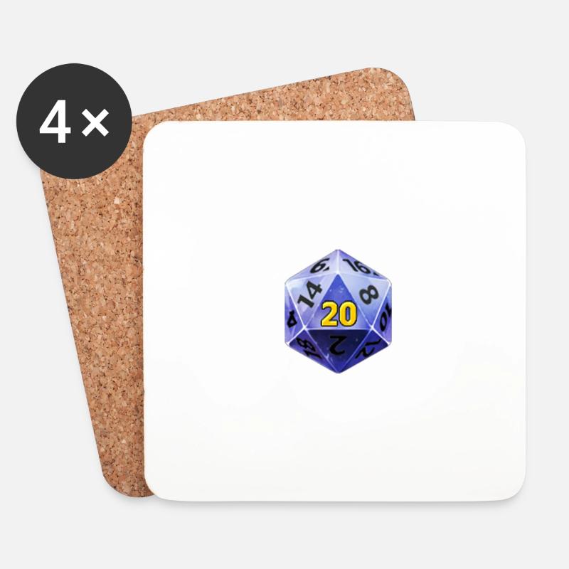 d20 - Untersetzer (4er-Set) - Weiß