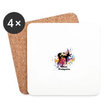 Boxe Française - Dessous de verre (lot de 4) - blanc - Devant