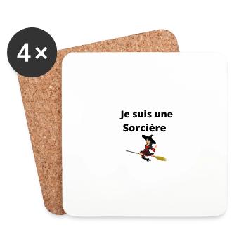 Je suis une sorcière - Dessous de verre (lot de 4) - blanc - Devant