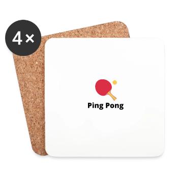 PING PONG - Dessous de verre (lot de 4) - blanc - Devant