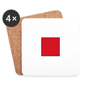 Square red - Coasters (set of 4) - white - Front