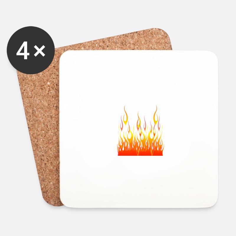 fire - Coasters (set of 4) - white