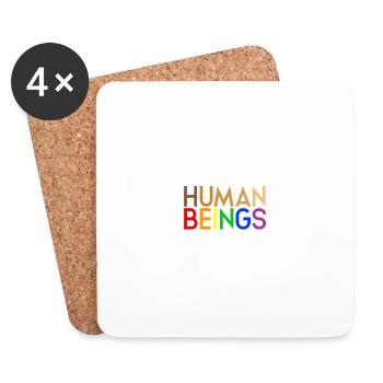 Human beings 100 organic Colors - Coasters (set of 4) - white - Front