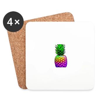 Pineapple colorful gift idea - Coasters (set of 4) - white - Front