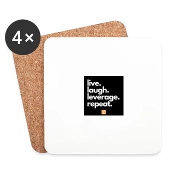 live - laugh - leverage - repeat - Untersetzer (4er-Set) - Weiß - Vorne