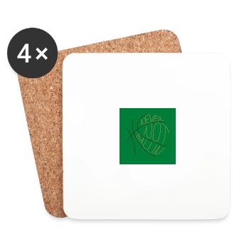 Never not play basketball (green) - Coasters (set of 4) - white - Front