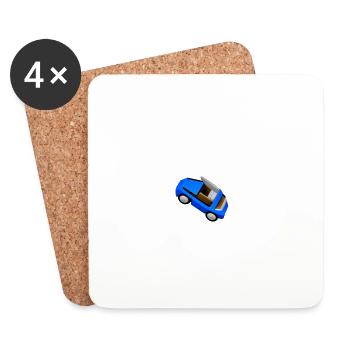 Car Car Vehicle Blue - Coasters (set of 4) - white - Front