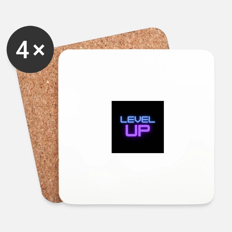 Level Up - Untersetzer (4er-Set) - Weiß