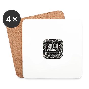 Rich in experience - Coasters (set of 4) - white - Front
