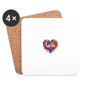 Love Heart - Coasters (set of 4) - white - Front