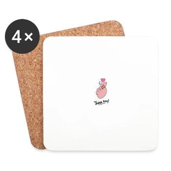 Love is Peace - Dessous de verre (lot de 4) - blanc - Devant