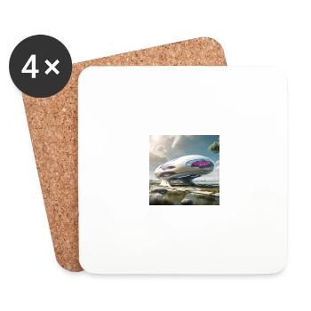 Avenir utopique - Dessous de verre (lot de 4) - blanc - Devant