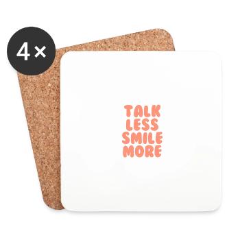 Talk less smile more orange - Untersetzer (4er-Set) - Weiß - Vorne