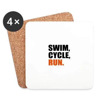 Triathlon - Untersetzer (4er-Set) - Weiß - Vorne