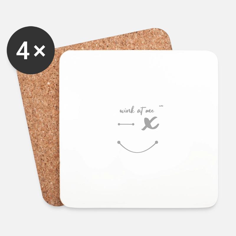 wink #4 - Coasters (set of 4) - white