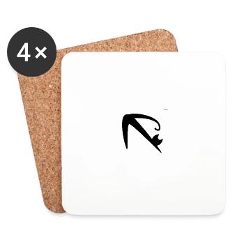 Black cat #2 - Coasters (set of 4) - white - Front