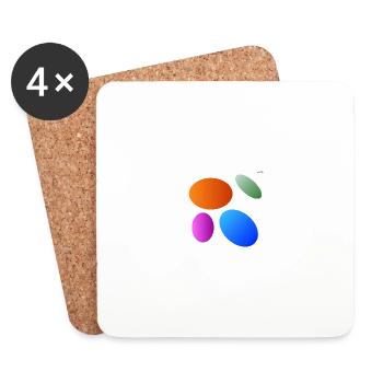 Circles - ellipses #4 - playing with geometry - Coasters (set of 4) - white - Front