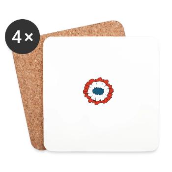 French Cocarde - revolution and republic - Coasters (set of 4) - white - Front