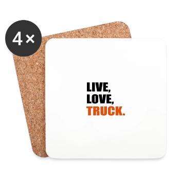 camion - Dessous de verre (lot de 4) - blanc - Devant